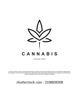 Simple cannabis logo design vector. for your brand or business