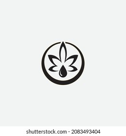 Einfache Vorlage für Cannabis-Logo. Bestens für Logo oder Symbol.