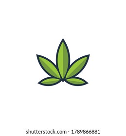 simple cannabis pot leaf clip art for cbd hemp marijuana icon logo design