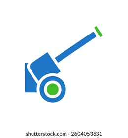 Simple Cannon Design, Bright Colors Icon Symbol
