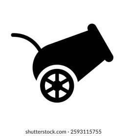 Simple cannon silhouette icon. Vector.