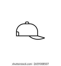 Icono De Contorno De Tapa Simple Con Visera Curvada Sobre Fondo Transparente