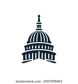 simple capitol building government logo vector illustration template design