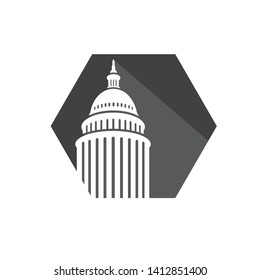 Simple Capitol building vector logo design