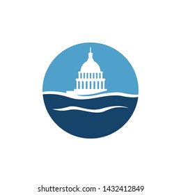 Simple Capitol Building Vector Logo Design