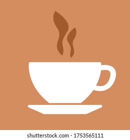 Sencillo ícono de la Copa de café de capuchino. Imagen vectorial.