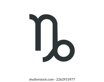 Simple capricorn astrological sign. Concept of astrology.
