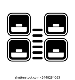 Simple capsule hotel silhouette icon. Vector.