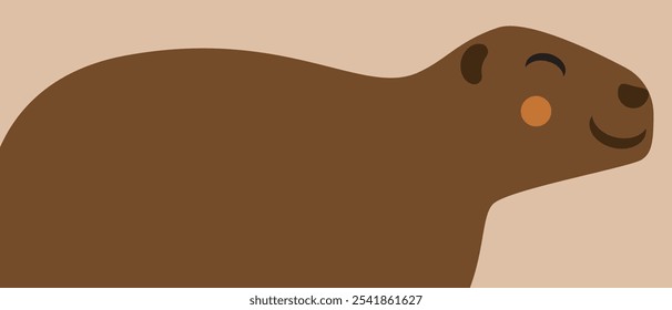 Capivara simples, composição simples, ilustração de estoque de vetor plano com capivara ou modelo de espaço de cópia para design e sobreposição