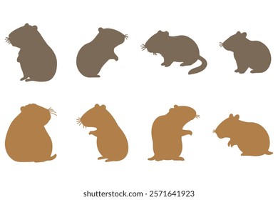 Simple Capybara Illustration Design Set