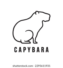 Simple Capybara Logo Vector Illustration. Design template for logo company, icon, symbol, emblem