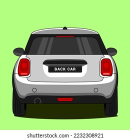 a simple car back illustration cartoon