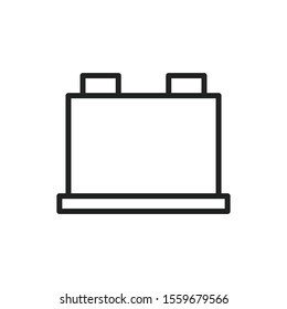 Simple car battery line icon. Stroke pictogram. Vector illustration isolated on a white background. Premium quality symbol. Vector sign for mobile app and web sites.