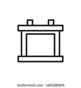 Simple car battery line icon. Stroke pictogram. Vector illustration isolated on a white background. Premium quality symbol. Vector sign for mobile app and web sites.
