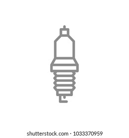 Simple car candle, spark plug line icon. Symbol and sign vector illustration design. Isolated on white background