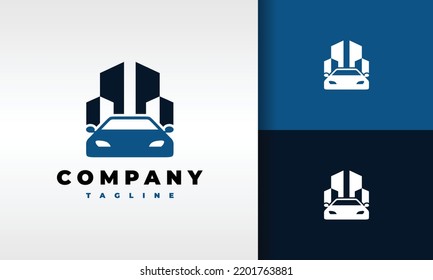 simple car city building logo