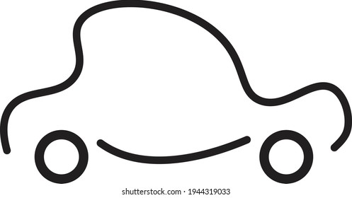 simple car face vector and icon 