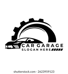 Simple car garage logo design vector. auto service logo design template