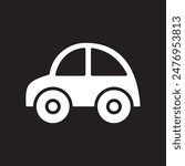 simple car icon, cartoon, vector illustration