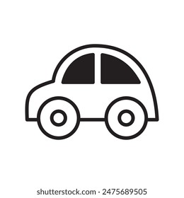 Einfaches Auto-Icon, Cartoon, Vektorillustration