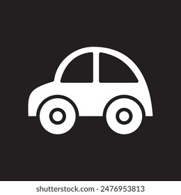 simple car icon, cartoon, vector illustration