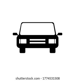 Icono de coche simple, vista frontal. Icono aislado negro