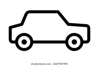 Simple car icon, perfect for automotive and transportation themes. Clean and minimalistic design. Vector illustration. Editable stroke.