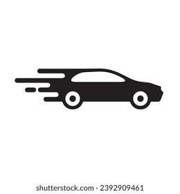 simple car icon in solid black