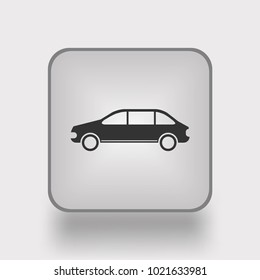 Simple Car Icon Vector. Flat Hatchback symbol. Black pictogram illustration