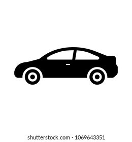 Simple Car Icon Vector. Flat Hatchback symbol. Perfect Black pictogram illustration on white background.