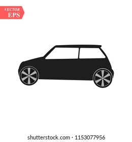 Simple Car Icon Vector. Flat Hatchback symbol. Perfect Black pictogram illustration on white background. eps10