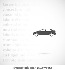 Simple Car Icon Vector. Flat Hatchback symbol. Perfect Black pictogram illustration on white background.Car Icon Vector.Car Icon Vector on gray background. Vector illustration.
