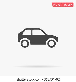 Simple Car Icon Vector. Flat Hatchback Symbol. Perfect Black Pictogram Illustration On White Background.