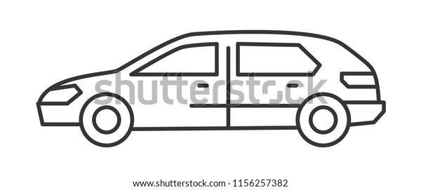 Simple Car Icon Vector.\
Flat Hatchback symbol. Perfect Black pictogram illustration on\
white background.