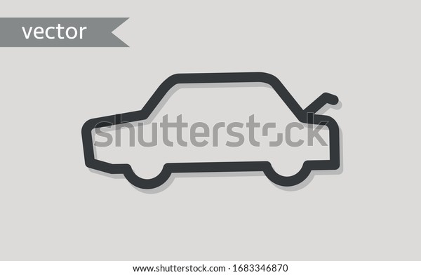Simple Car Icon Vector.
Flat sedan symbol. Perfect Black pictogram illustration on white
background.