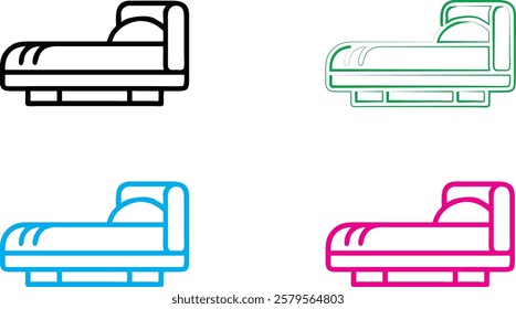 Simple car icons, minimalist vehicle designs, front view automobiles, colorful outline drawings, geometric car shapes, retro style vehicle illustrations, clean line art, compact car silhouettes, styli