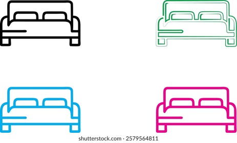 Simple car icons, minimalist vehicle designs, front view automobiles, colorful outline drawings, geometric car shapes, retro style vehicle illustrations, clean line art, compact car silhouettes, styli