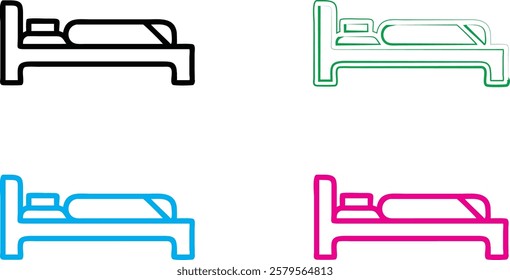 Simple car icons, minimalist vehicle designs, front view automobiles, colorful outline drawings, geometric car shapes, retro style vehicle illustrations, clean line art, compact car silhouettes, styli