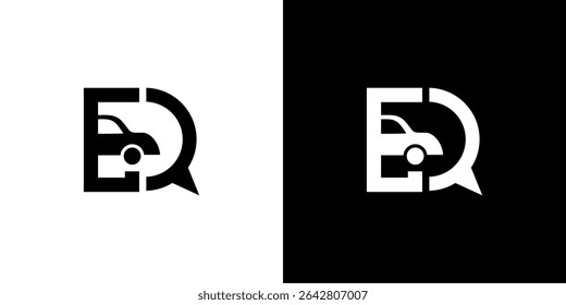 simple car and letter D logo vector