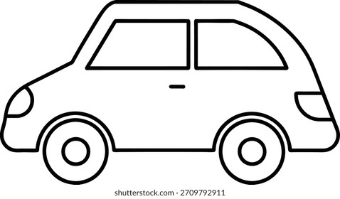 Dibujo simple del arte de la línea del coche. Perfecto para libros para colorear, diseños para niños, iconos simples y arte minimalista. Los proyectos relacionados con automóviles, vehículos, transportes y viajes se beneficiarán de esta línea de arte limpia.