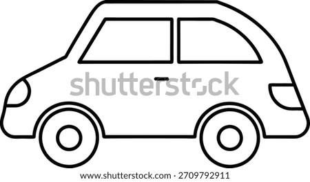 Simple car line art drawing. Perfect for coloring books, kids designs, simple icons, and minimalist art. Car, vehicle, transport, and travel related projects will benefit from this clean line art.