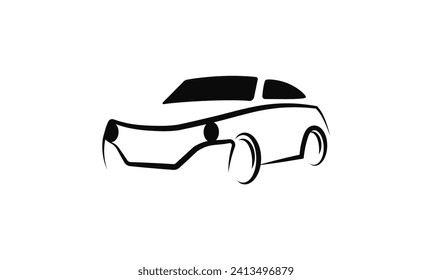 Simple Car line art icon vector. Car logo vector.