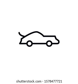 Simple car line icon. Stroke pictogram. Vector illustration isolated on a white background. Premium quality symbol. Vector sign for mobile app and web sites.
