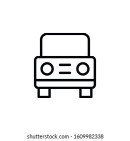 Simple car line icon. Stroke pictogram. Vector illustration isolated on a white background. Premium quality symbol. Vector sign for mobile app and web sites.