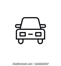 Simple car line icon. Stroke pictogram. Vector illustration isolated on a white background. Premium quality symbol. Vector sign for mobile app and web sites.