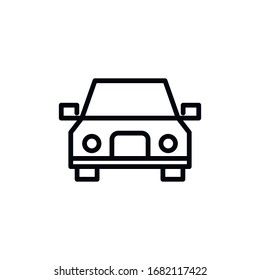 Simple car line icon. Stroke pictogram. Vector illustration isolated on a white background. Premium quality symbol. Vector sign for mobile app and web sites.