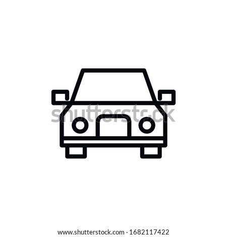 Simple car line icon. Stroke pictogram. Vector illustration isolated on a white background. Premium quality symbol. Vector sign for mobile app and web sites.