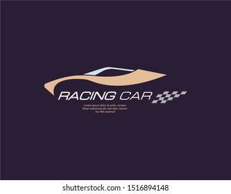 Simple Car Logo with Color Full Flat Design. Suitable for Car Shop, Car Service Company Sign and Symbol. Vector Illustration.