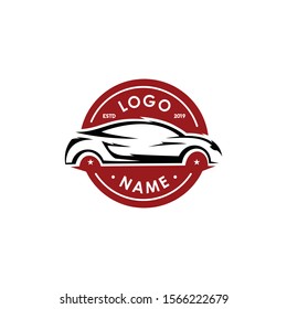 Simple car logo vector line art style for automotive dealer and custom transportation repair. body car silhouette. Vintage modern look, memorable, clean, unique. apply to web, wall, front office, apps