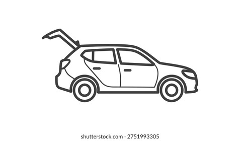 Simple car with open trunk